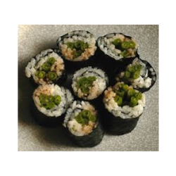 Green bean, carrot  & aburaage (seasoned tofu) sushi roll